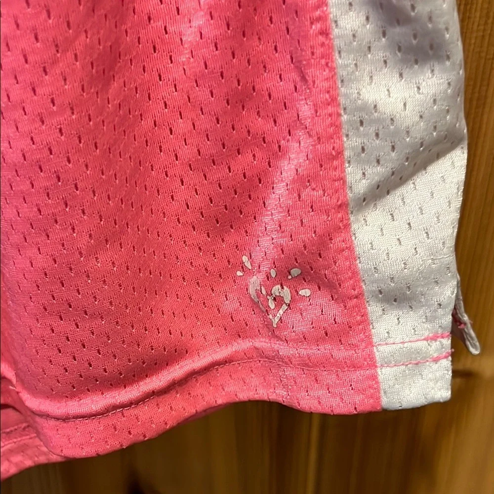 Justice Vibrant Pink and Soft White Mesh Shorts